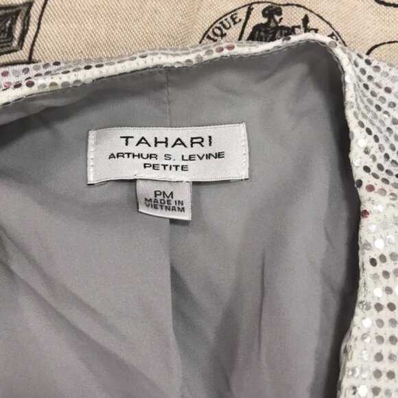 Tahari Asl Petite Shiny Cape Jacket - Picture 6 of 8
